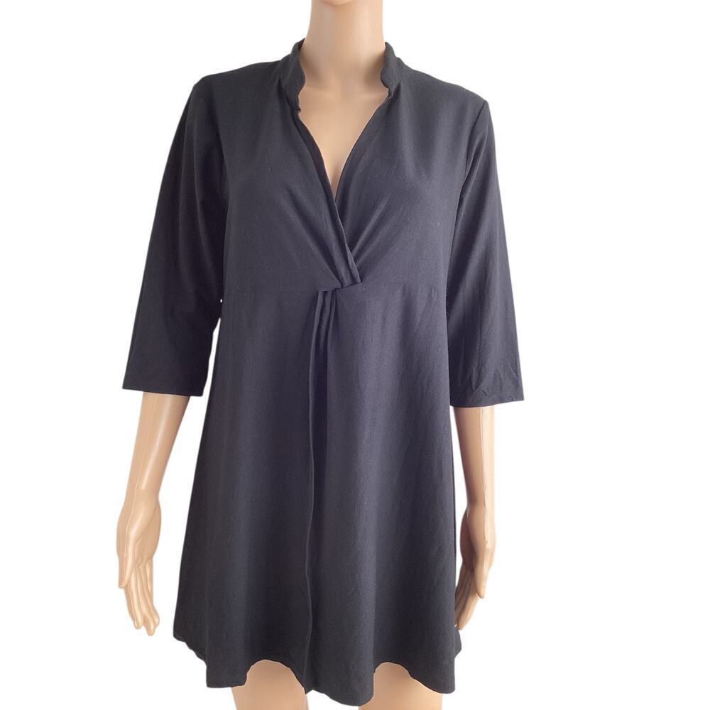Eileen Fisher 3/4 sleeve tunic V-neckline with a cross-front design LP
